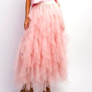 NWT Tulle Pink Ballerina Midi Skirt